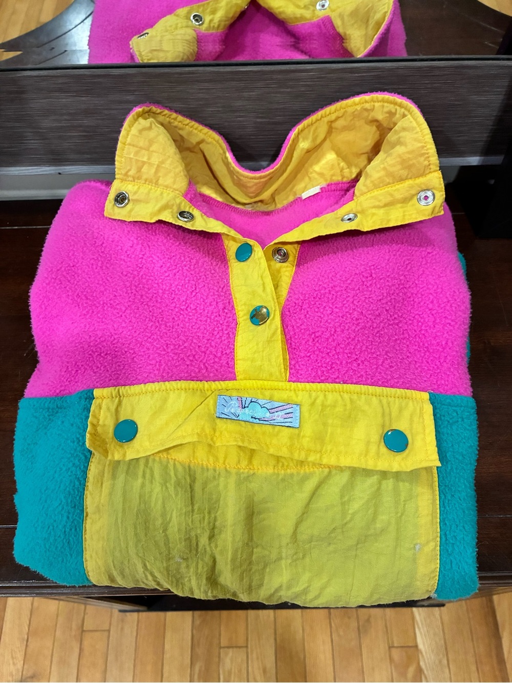Vintage Perspective II 80s 90s Neon Colorblock Fleece Pullover - Picture 13 of 13